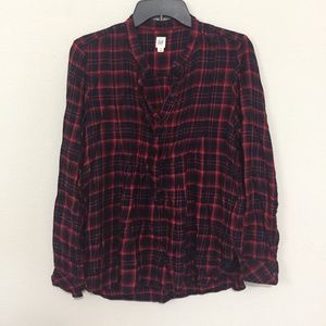 Gap Plaid Shirt with Ruffles